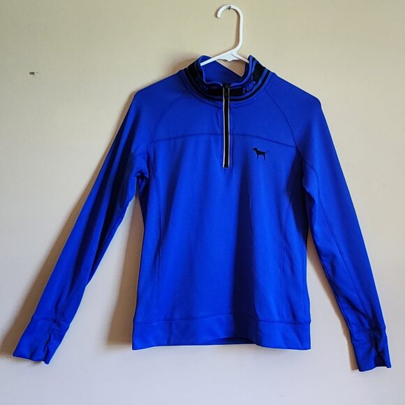 Victoria Secret Pink Ultimate Blue Jacket With Thumb holes 1/4 Zip Size S - Picture 3 of 11